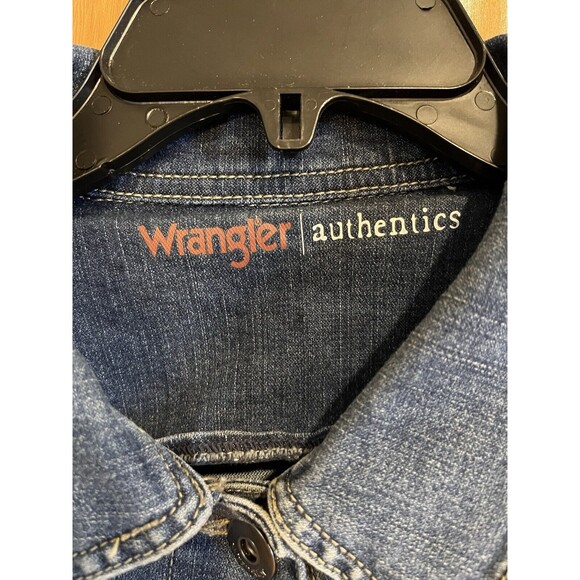 Wrangler Womens Denim Jacket Blue Sz L Authentic Western Trucker VGC - Picture 3 of 16